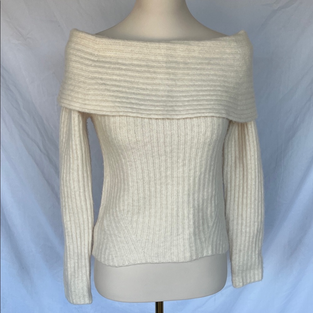 Banana Republic Off-Shoulder Ivory Sweater